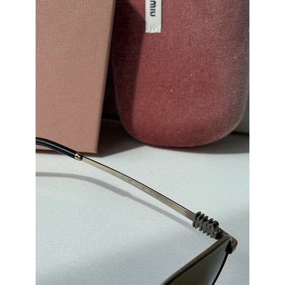 NEW Miu Miu MU A53S Square Sunglasses in Gold Brown $548 main image 6